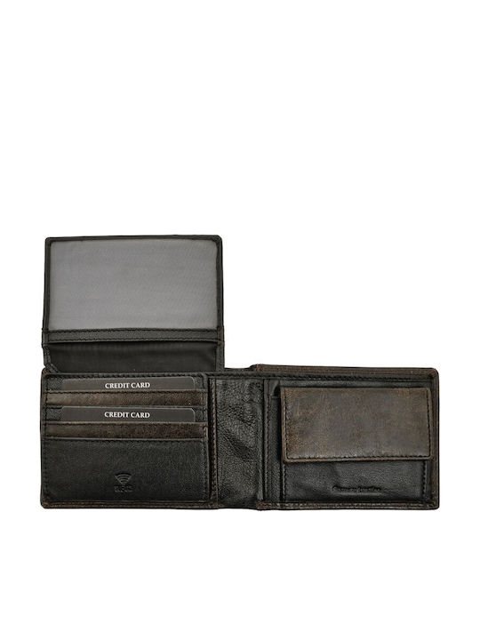 Leather Men's Wallet Cards with RFID Gray