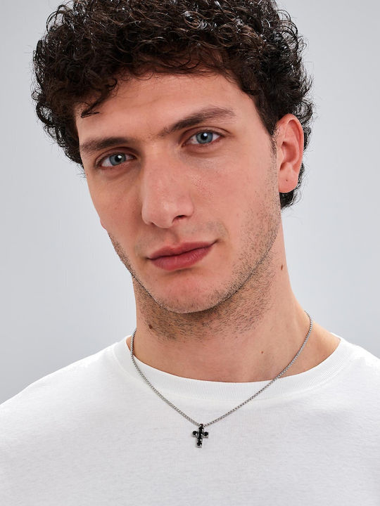 Brosway Black Men's Cross from Steel with Chain