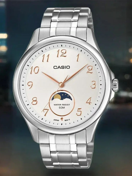 Casio Men's Watch 43mm Battery With Silver Steel Bracelet