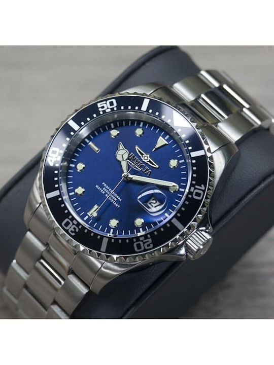 Invicta Ανδρικό Ρολόι 40mm Μπαταρίας με Ασημί Μεταλλικό Μπρασελέ