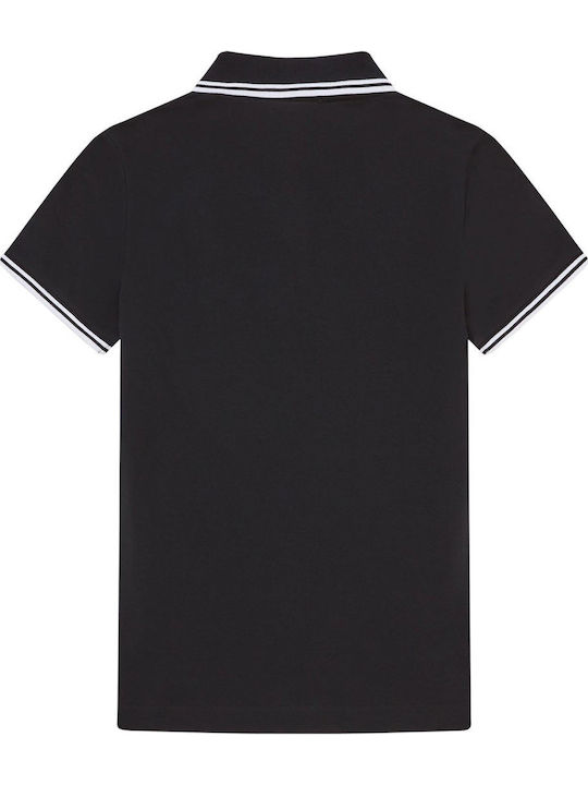 Women's Polo Blouse Short Sleeve Black