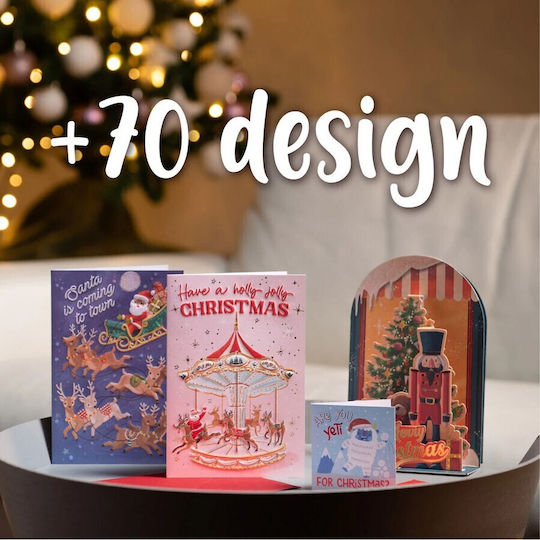 Christmas Greeting Card Pop Up Envelope Pawsome Christmas Santa Claus/12x17 Legami