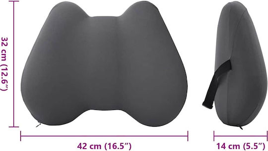 vidaXL Μαξιλάρι Καθίσματος Πλάτης με Memory Foam 42x32x14cm σε Γκρι χρώμα 42012709