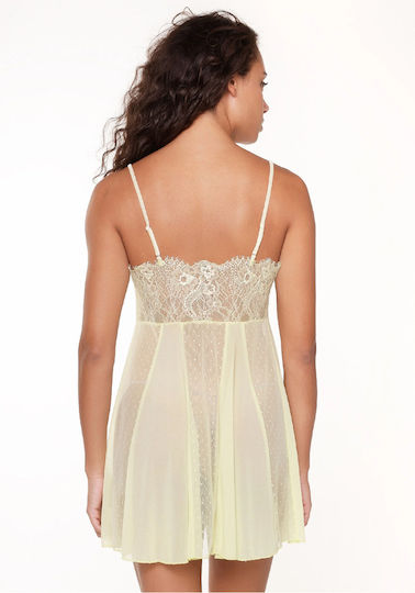 Martin Babydoll Transparentă Dantelă Panglici Romantice