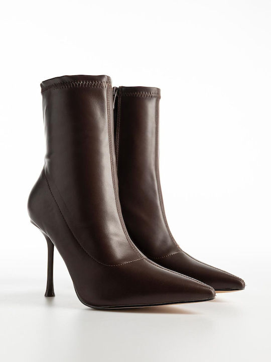 Women's Ankle Boots with High Heel Brown