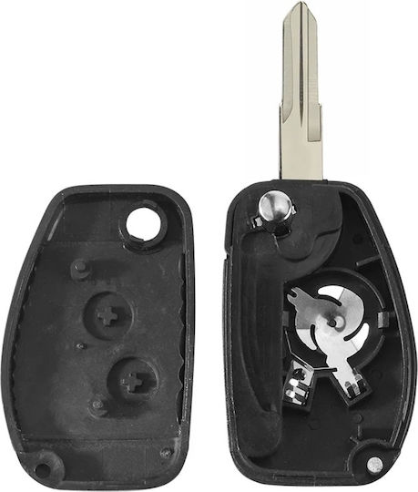 Techstar Husa Pentru Chei Auto Tip Cuțit 2 Butoane Vac102 Lamă Compatibil Dacia Logan Renault Trafic Aftermarket
