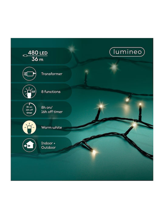 480 Lights LED 36m. Warm White in String 1pcs