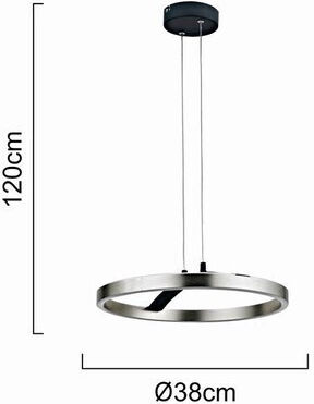 Powertech Ρυθμιζόμενο Κρεμαστό Φωτιστικό Ασημί LED με Φυσικό Λευκό Φως 38x38x120εκ.