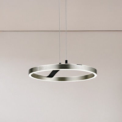 Powertech Ρυθμιζόμενο Κρεμαστό Φωτιστικό Ασημί LED με Φυσικό Λευκό Φως 38x38x120εκ.