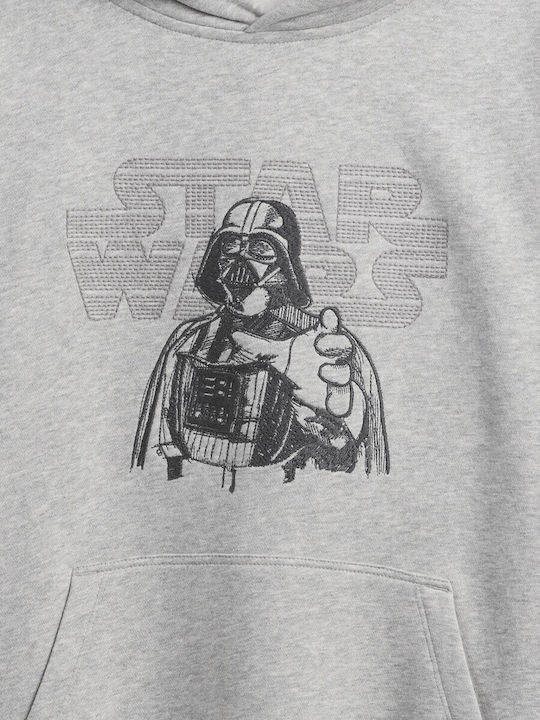 Fleece Kids Sweatshirt With Hood And Pockets Grey Heather
