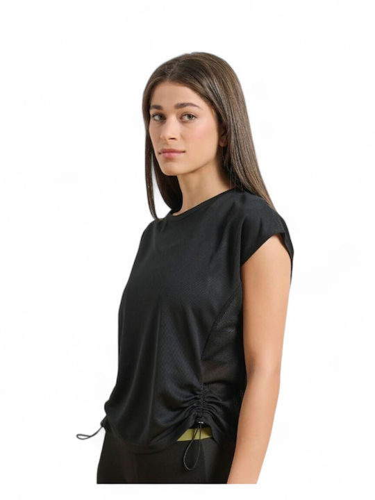 Women's Athletic T-shirt with Sheer Black