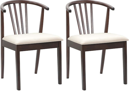 Dining Room Wooden Chair Open Café 50.5x61x80.5cm 2pcs