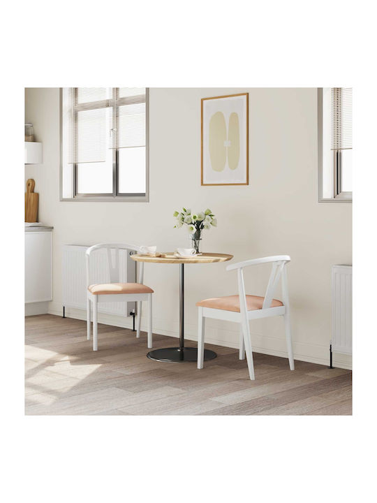 Dining Room Wooden Chair White, Brown 50.5x61x80.5cm 2pcs