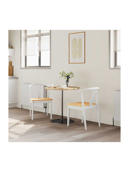Dining Room Wooden Chair White 50.5x61x80.5cm 2pcs