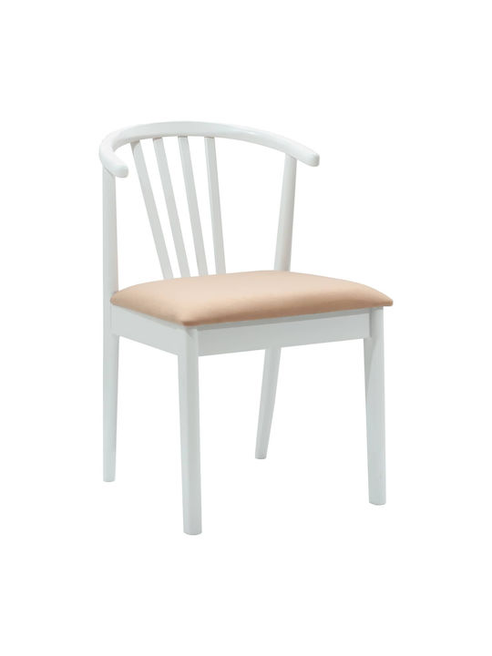 Dining Room Wooden Chair White and Brown 50.5x61x80.5cm 2pcs