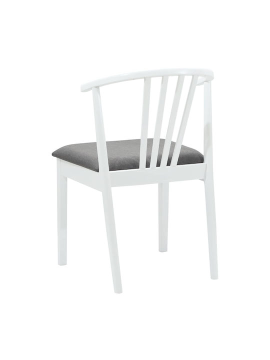 Dining Room Wooden Chair White and Grey 50.5x61x80.5cm 2pcs