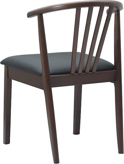 Dining Room Wooden Chair Light Brown, Black 50.5x61x80.5cm 2pcs