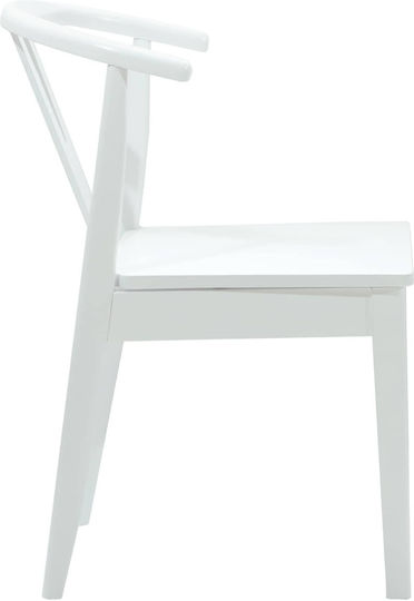 Dining Room Wooden Chair White 50.5x61x80.5cm 2pcs
