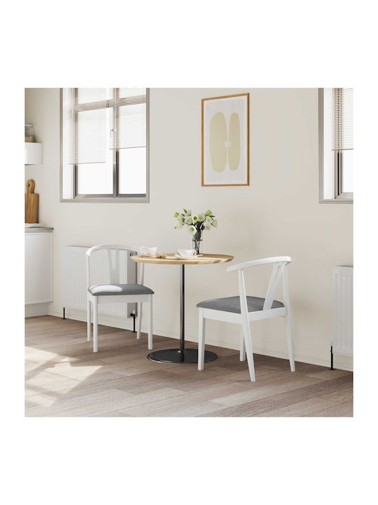 Dining Room Wooden Chair White and Grey 50.5x61x80.5cm 2pcs