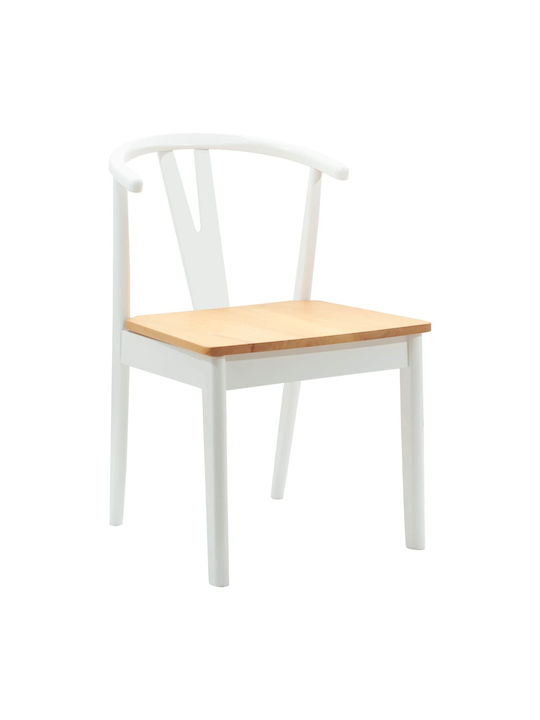 Dining Room Wooden Chair White 50.5x61x80.5cm 2pcs