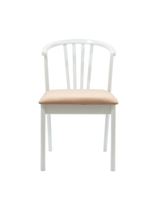 Dining Room Wooden Chair White and Brown 50.5x61x80.5cm 2pcs