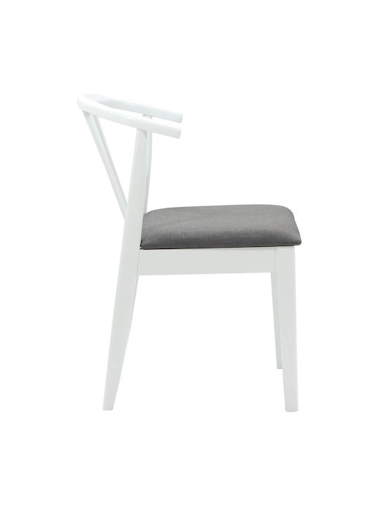 Dining Room Wooden Chair White and Grey 50.5x61x80.5cm 2pcs
