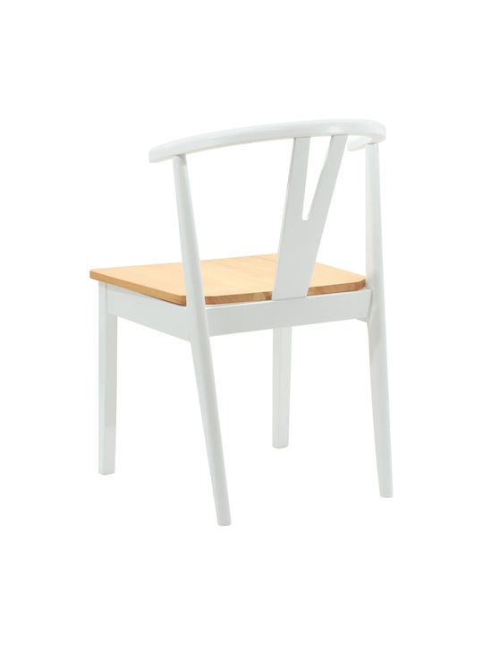 Dining Room Wooden Chair White 50.5x61x80.5cm 2pcs