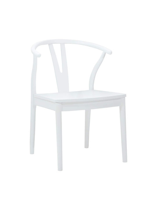 Dining Room Wooden Chair White 54.5x53x77cm 2pcs