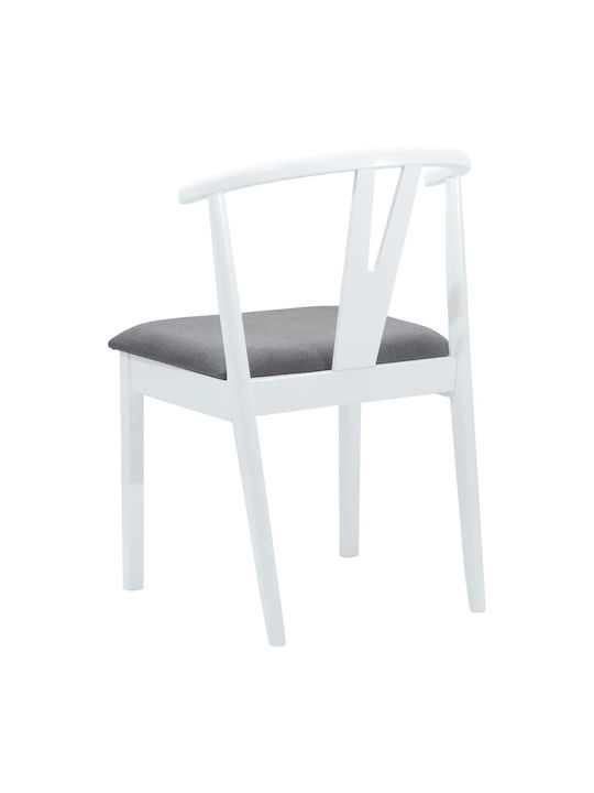 Dining Room Wooden Chair White and Grey 50.5x61x80.5cm 2pcs
