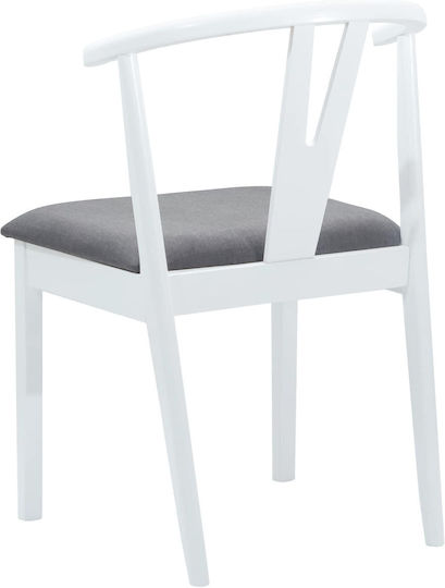 Dining Room Wooden Chair White and Grey 50.5x61x80.5cm 2pcs