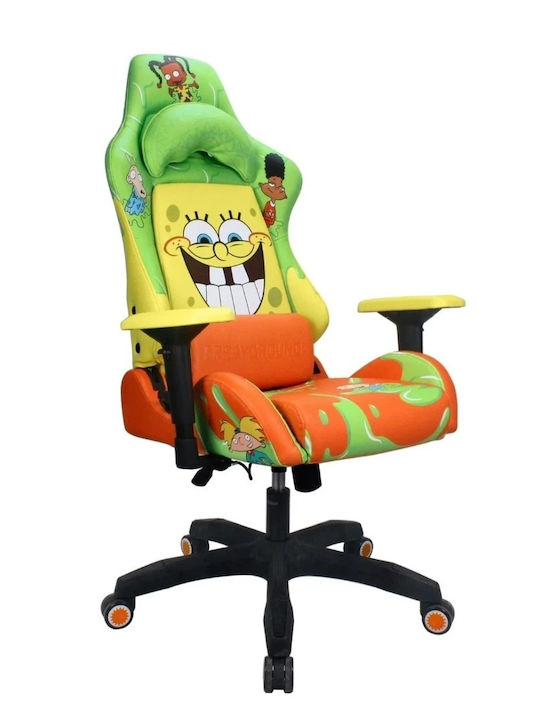 Sprayground Spongebob Slime Artificial Leather Gaming Chair with Adjustable Arms Black