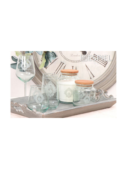 Espiel Helen Set 4 Bucăți Vaze Utilizare Generală Cu Capac Sticlă Verde 635ml 4 Bucăți