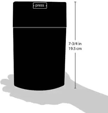 Tightvac Vase Coffee with Airtight Lid Glass Black