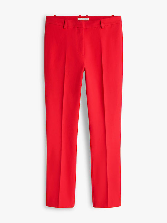 Damen Stoff Hose in Schlanker Passform Red
