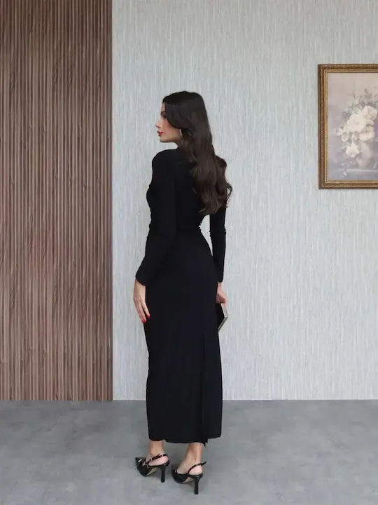 Maxi Abendkleid mit Tränen Schwarz