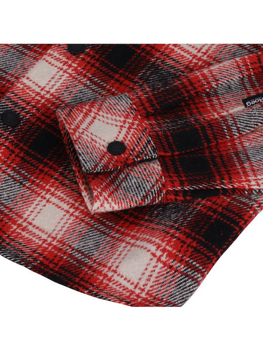 Long-sleeved Flannel Shirt Red