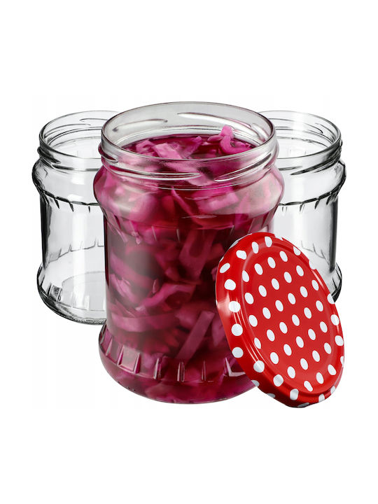 Kadax Set 24Stück Gläser Allgemeine Verwendung mit Deckel Glas Transparent 500ml