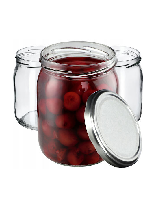 Kadax Set of 8 General Use Glass Transparent Jars with Lid 540ml 8 Pieces