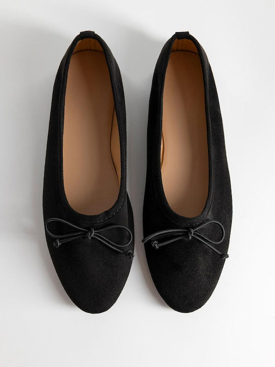 Wildleder Damen Ballerinas Spitz zulaufend in Schwarz Farbe