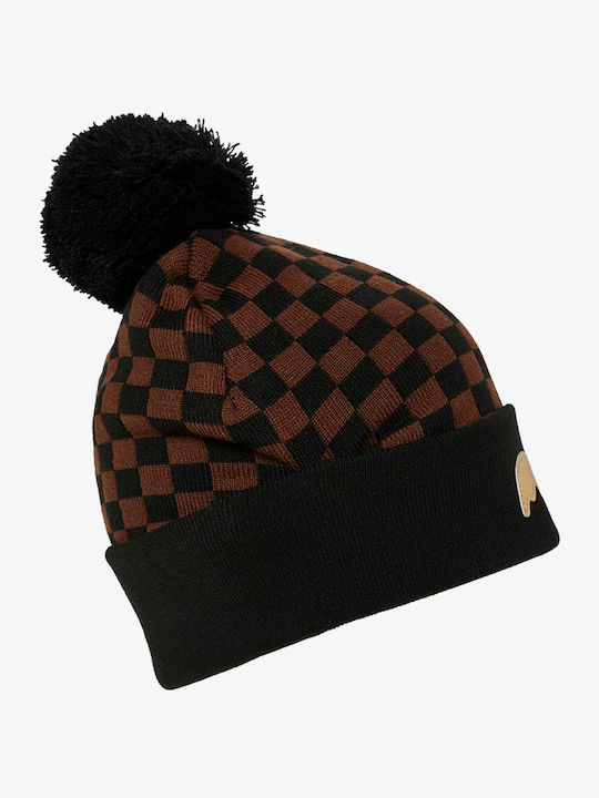 Sip Puff Beanie Fleece Beanie Knitted in Black color