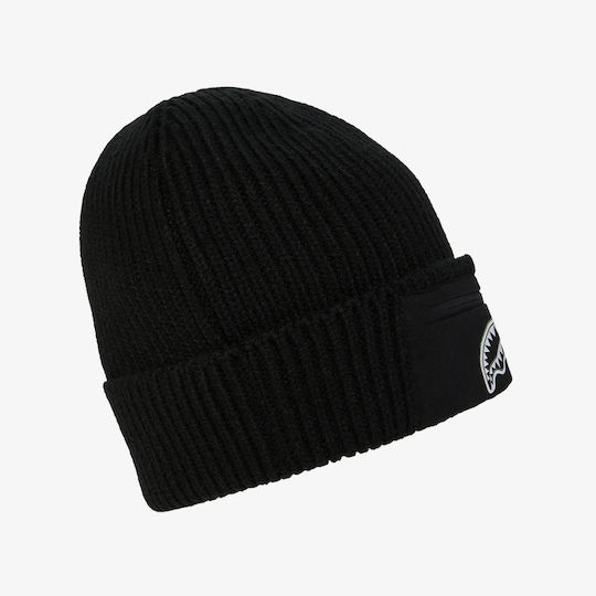 Lowkey Pocket Beanie Unisex Fleece Căciulă Tricotat în culoarea Negru
