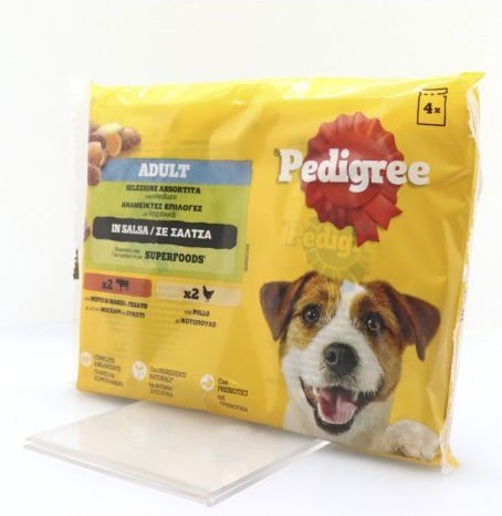 Pedigree Υγρή Τροφή Σκύλων σε Φακελάκι με Μοσχάρι, Συκώτι, Λαχανικά και Κοτόπουλο 4x100gr