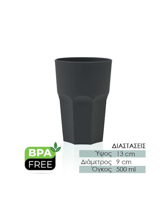 Glas aus Glas in Schwarz Farbe 500ml