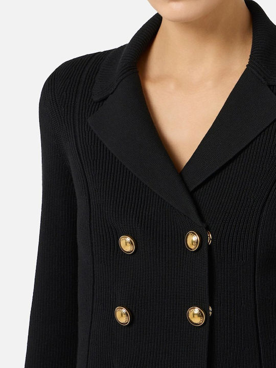 Women's Knitted Cardigan with Buttons Black