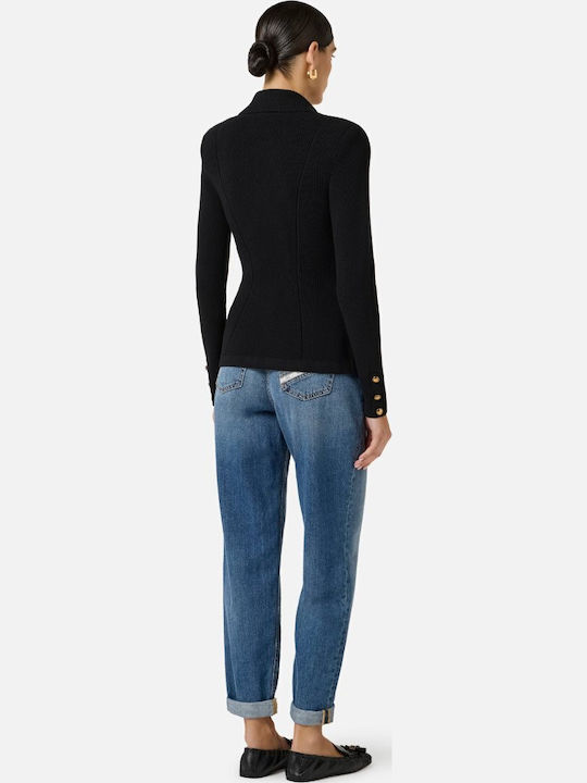Elisabetta Franchi Jachetă de damă tricotată în Negru Culoare