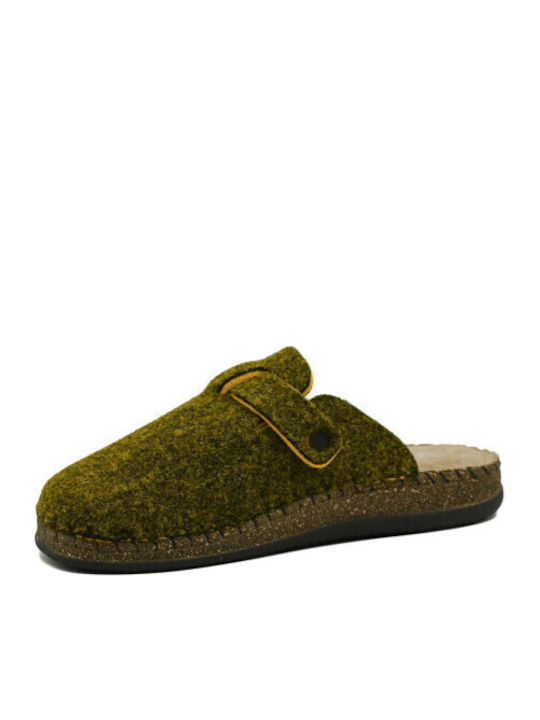 Winterliche Herrenhausschuhe Khaki