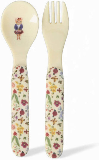 Rice Set de hrănire din Plastic Bej 4buc