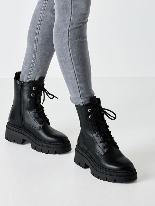 Leather Women's Ankle Boots Black
