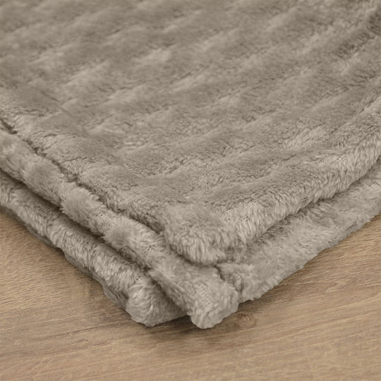 Lino Home Κουβέρτα Fleece Υπέρδιπλη 220x240εκ. Taupe 1300002042