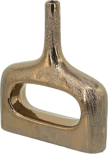 Artekko Βάζο Κεραμικό Lidded Χρυσό Φ23xΥ33cm